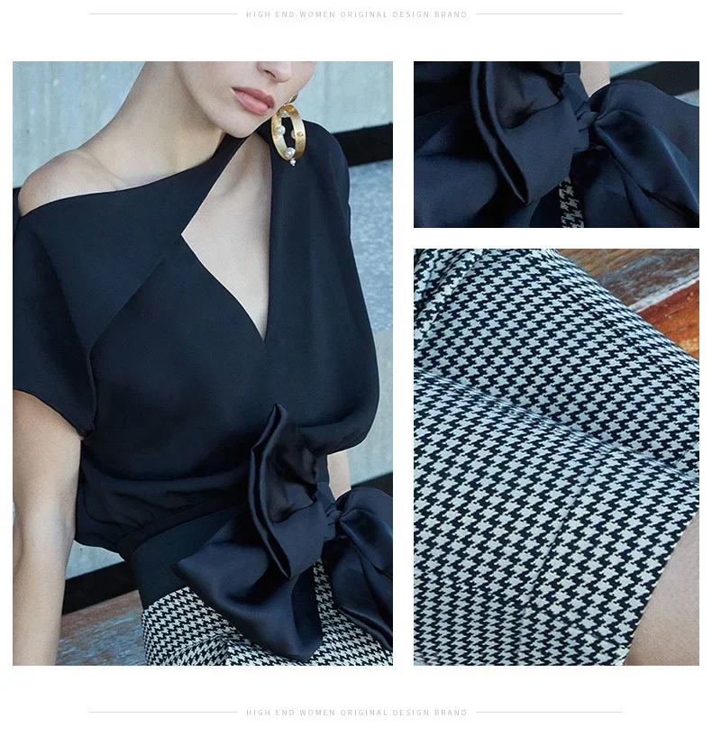 Đầm maxi nữ thắt eo phong cách retro châu Âu — Áo + quần chi tiết 4
