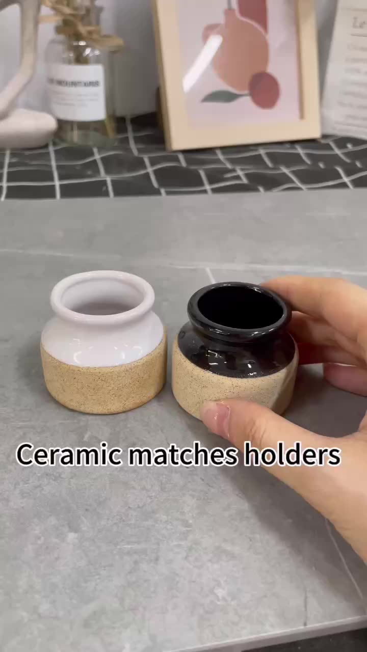 Uobobo Ceramic Cowboy Cowgirl Boot Match Stick Holder Package Match Jar