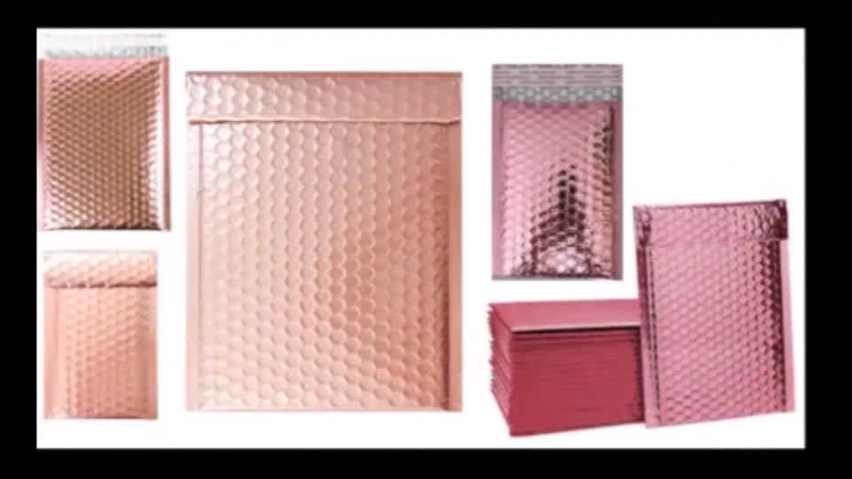 Waterproof Custom Metallic Rose Gold Poly Mailers Bubble Rose Gold Poly