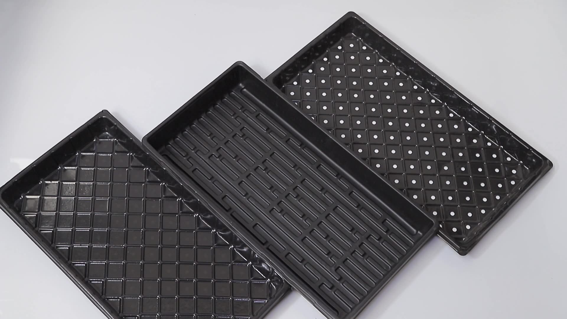 Heavy Duty Hydroponic Fodder Polystyrene Nursery Seeding 1020 Tray Black Ps Material Plastic