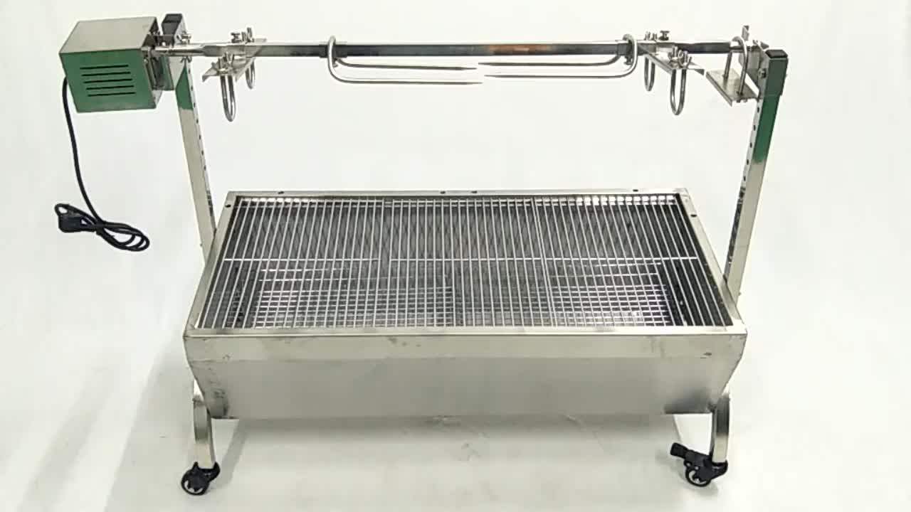 Outdoor Heavy Duty Stainless Steel Spit Roaster Rotisserie Charcoal Bbq