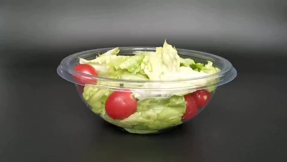 160oz Disposable Clear Plastic Large Fruit Salad Container With Lid