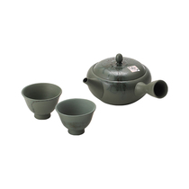 (Self-operated) hatsuichi Japanese Tokoname ware tamako kiln turned flower side handle jisu pot Japanese teapot