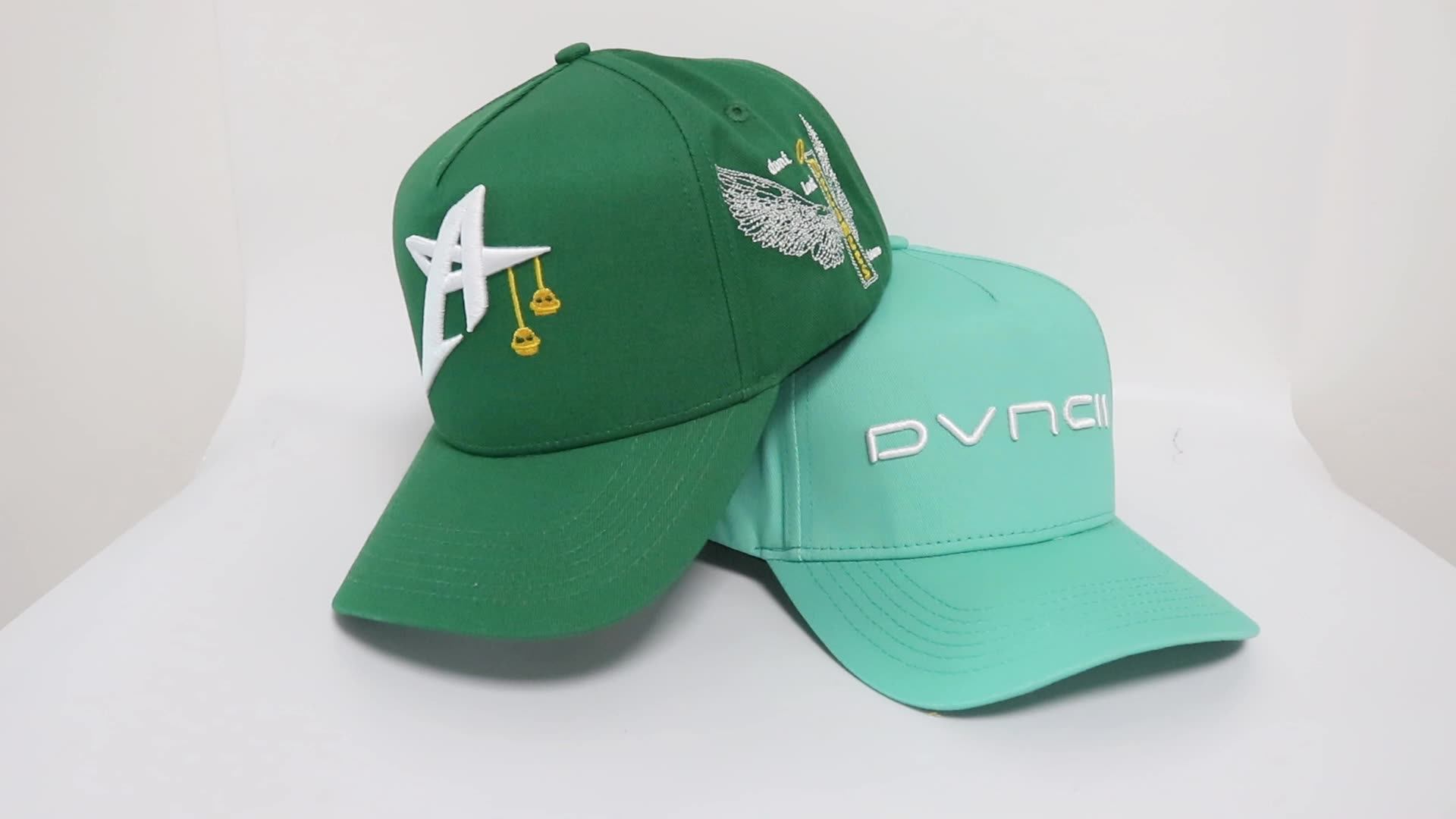 Custom Caps 5 Panel 3d Embroidery Logo Cotton Twill Mens Dad Hat Curved