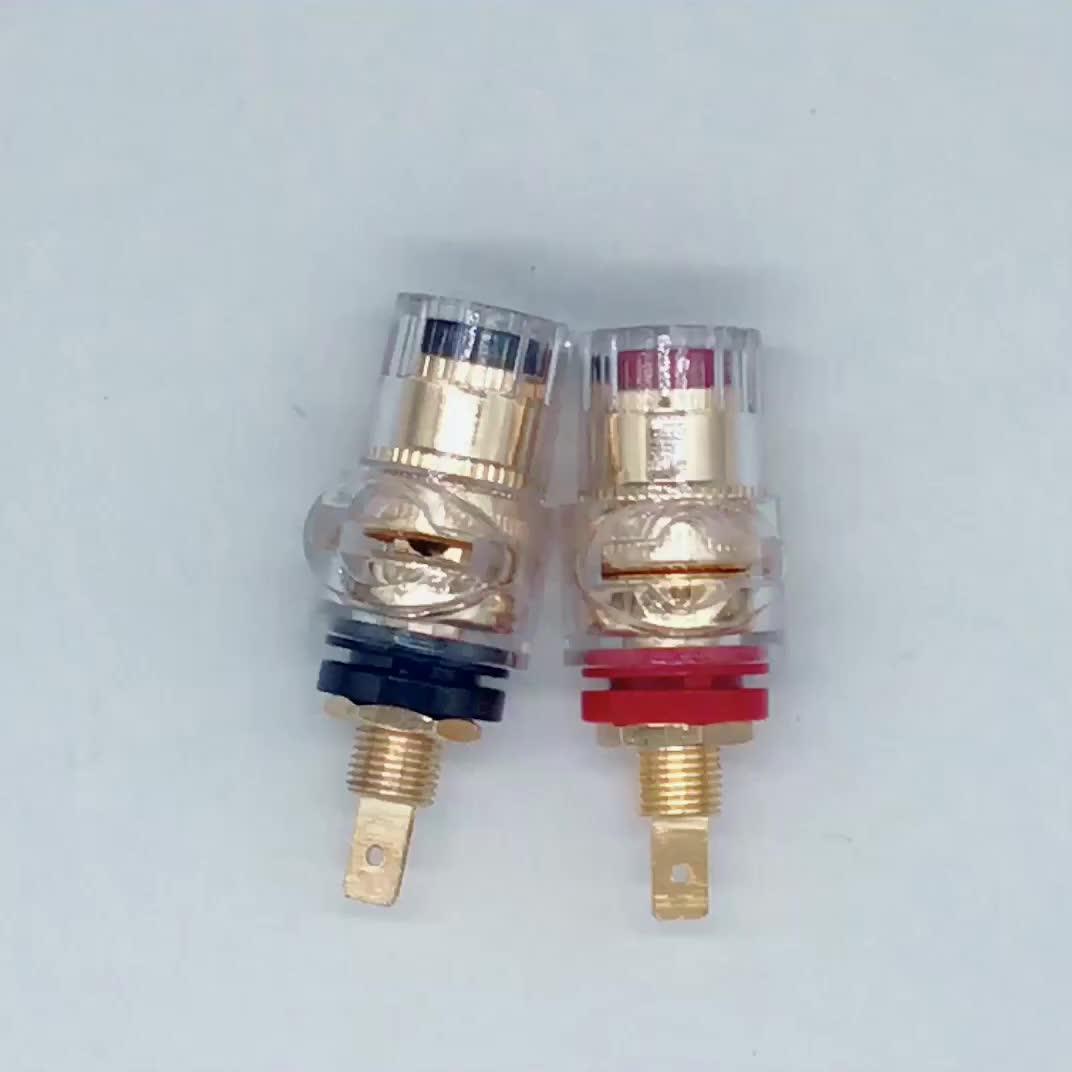Gold Plating Speaker Binding Post With Transparent Cap Buy Speaker Binding Post,Speaker