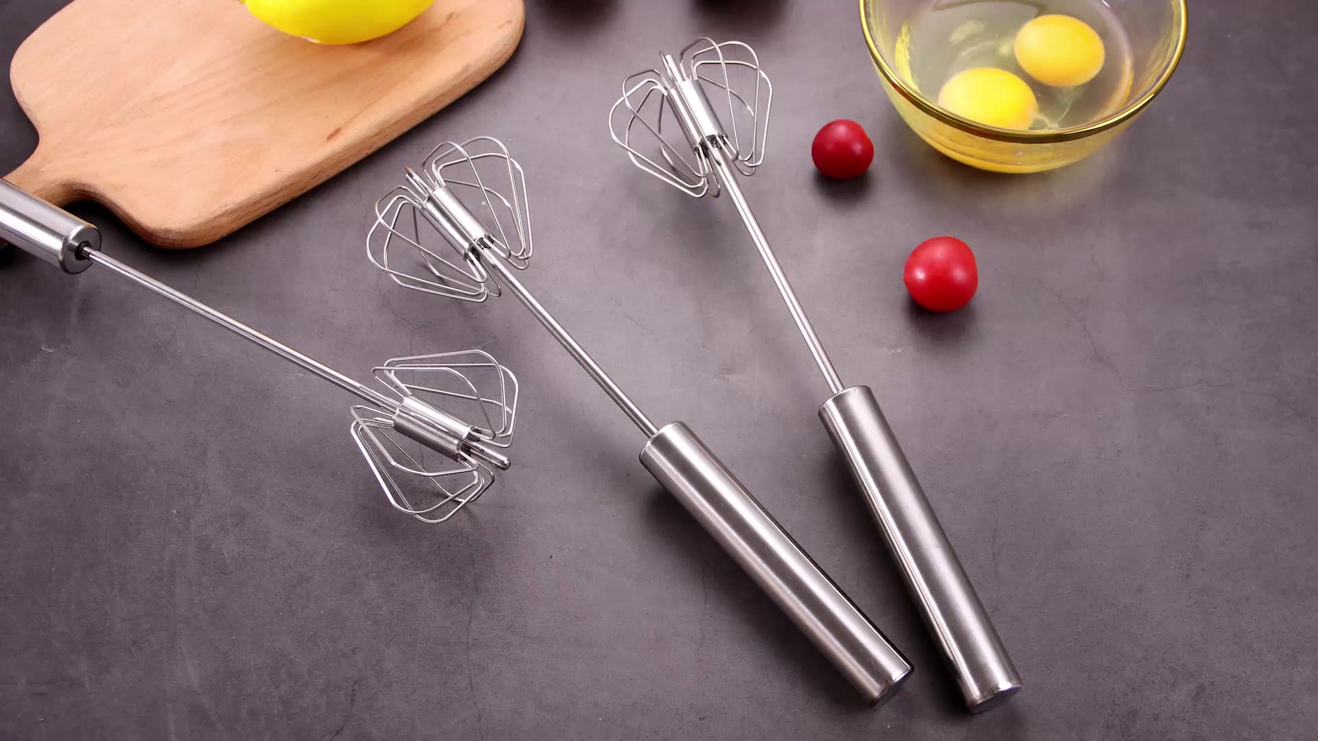 Semiautomatic Egg Whisk Hand Push Egg Beater Stainless Steel Blender