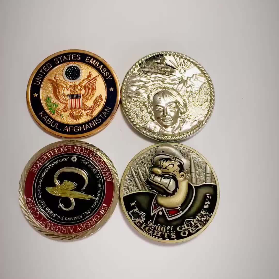 No Minimum Cheap Metal Gold Silver Custom Commemorative Challenge