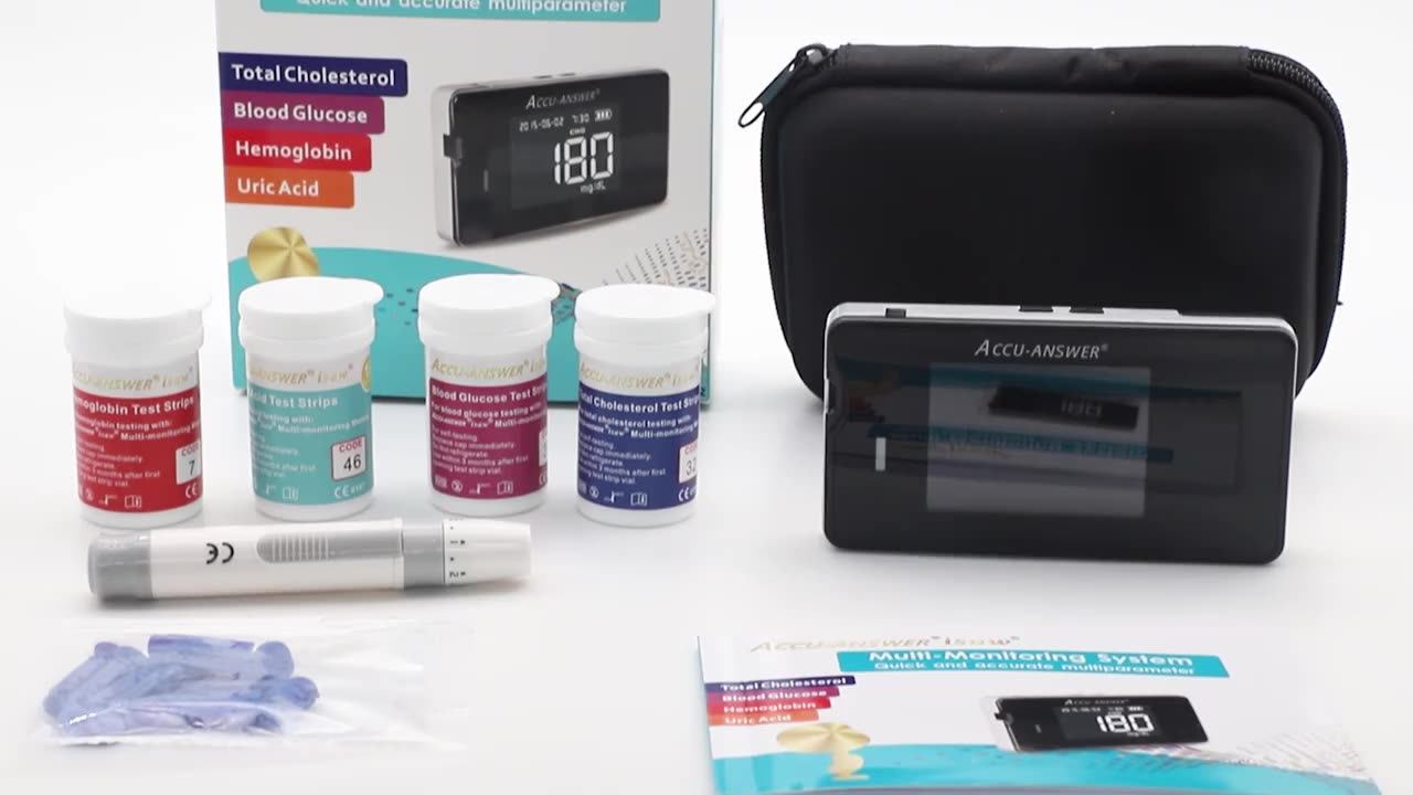 Clinical Analytical Instruments Home Blood Sugar Test Machine 4 In 1 Blood Glucose Cholesterol