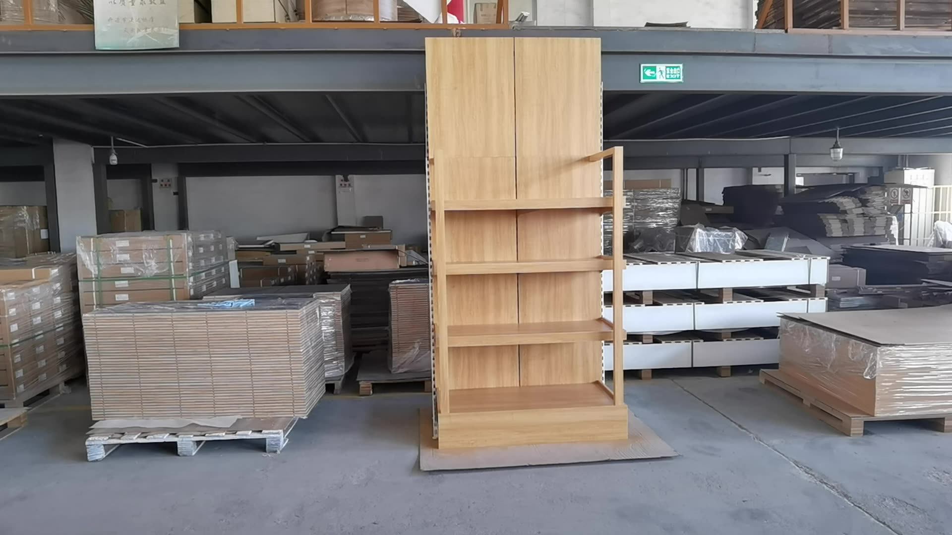 Customized Wood Display Gondola Shelving To Hold Wine Bottles Alcohol