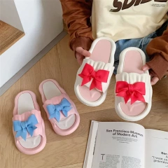 踩屎感涼拖鞋女春夏新款厚底外穿可愛少女心一字拖蝴蝶結拖鞋批發