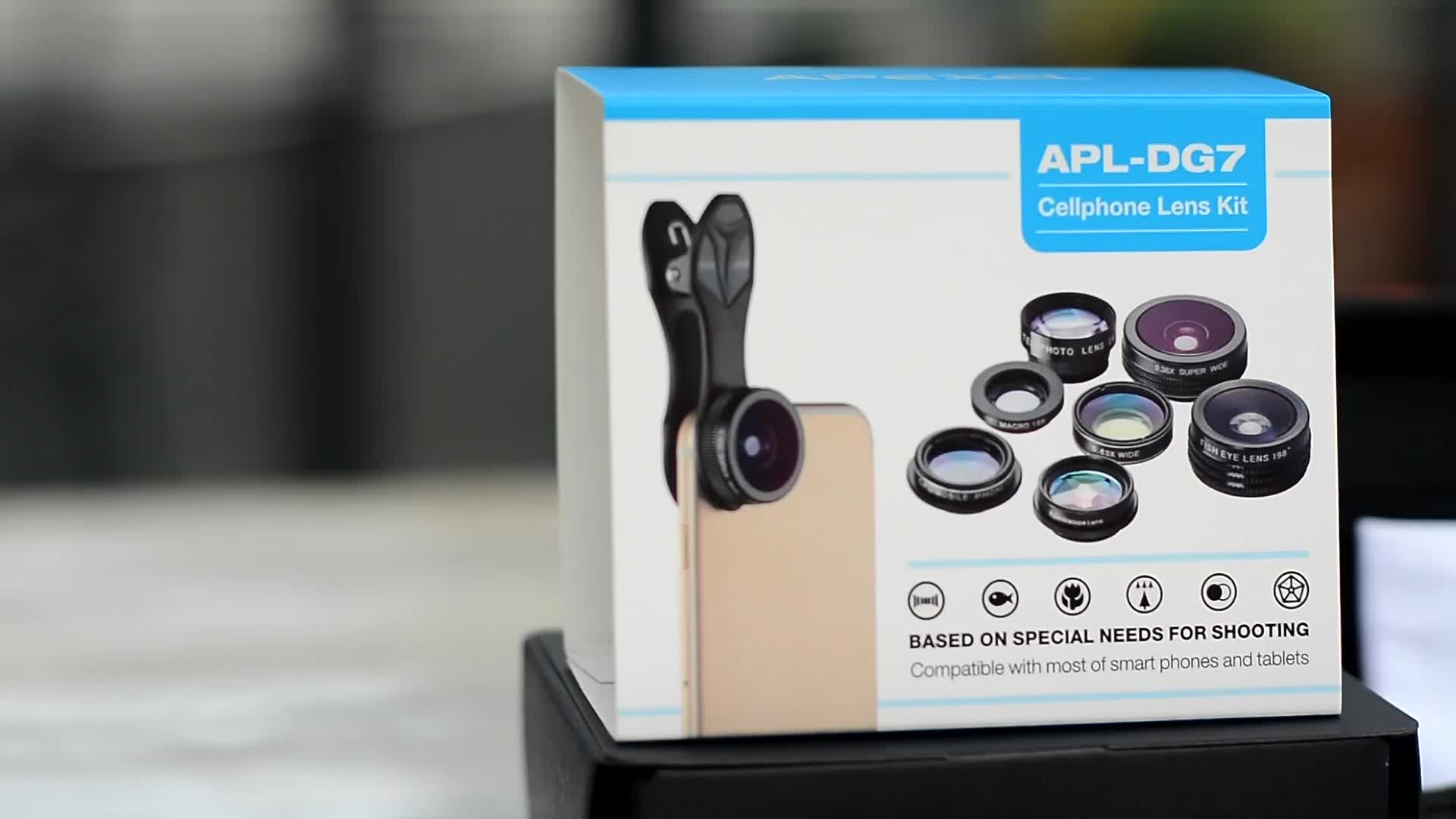 Apexel Trending Deluxe Cell Phone Lens 2x Zoom 7in1 Lens Kit Camera