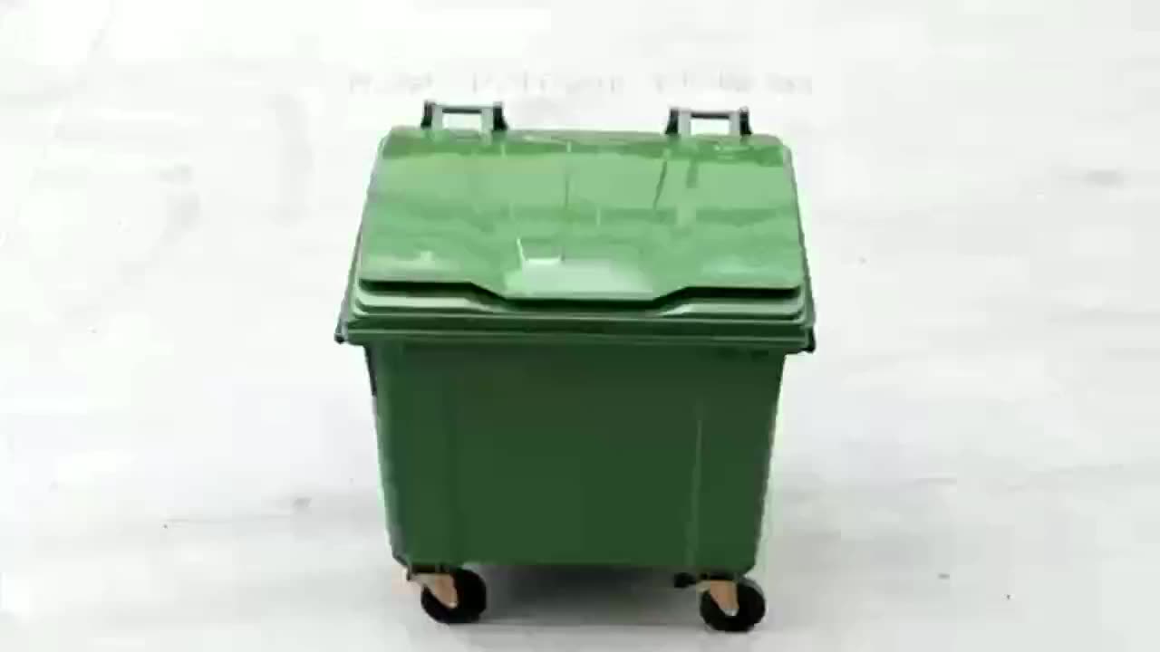 1100l Big Size Waste Can Mobile Garbage Containers Plastic Rectangular