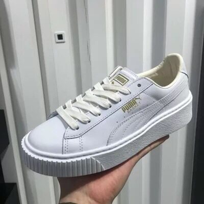 puma basket all white