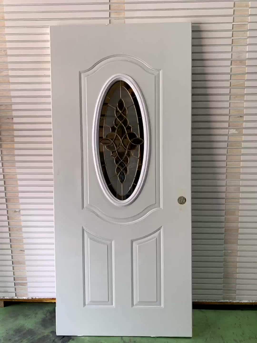 Half Moon Steel Glass Door With South American Style,Fanlite Steel Door