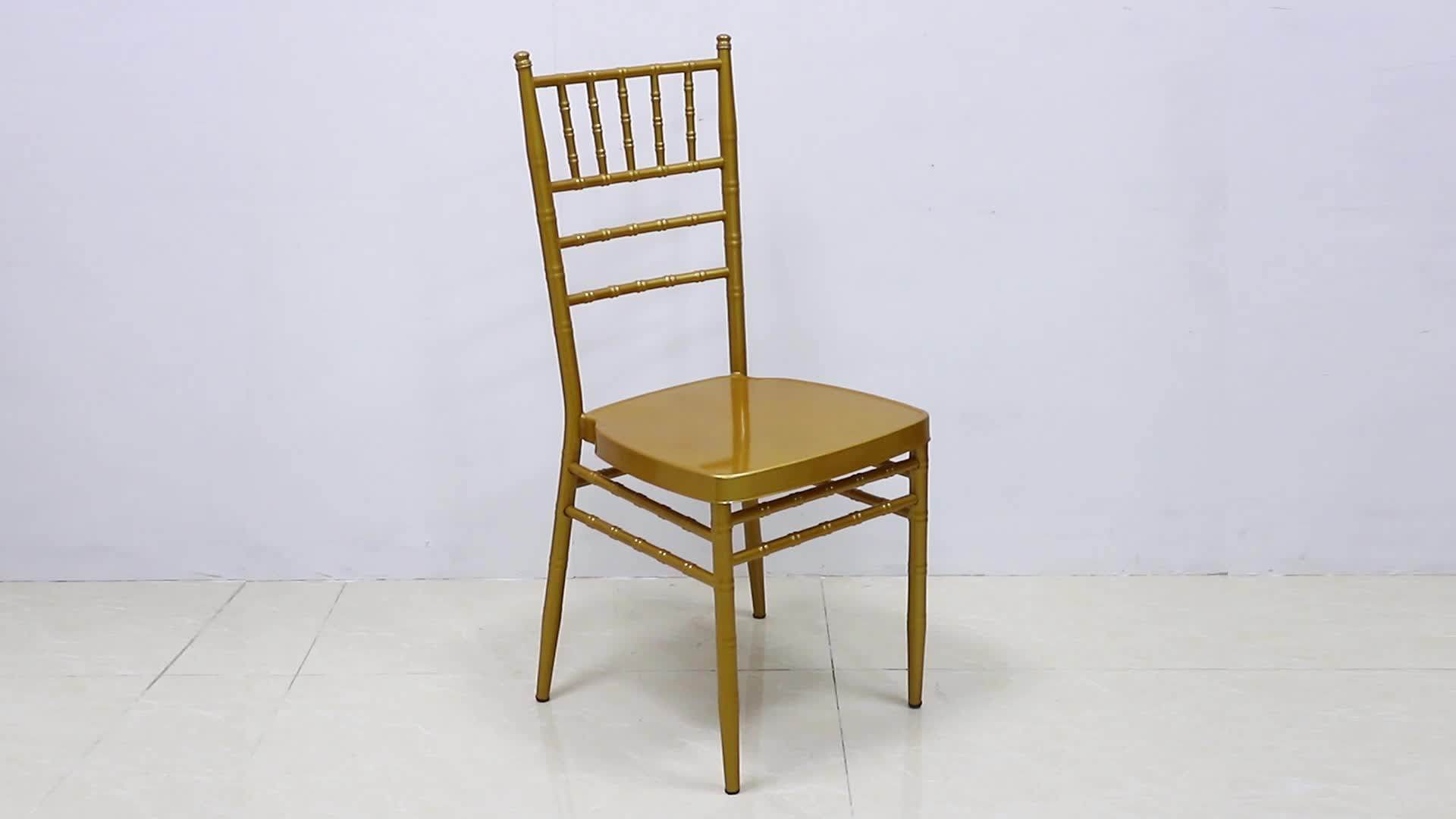 Hot Selling Wholesale White Gold Tiffany Chair With Cushion For Wedding