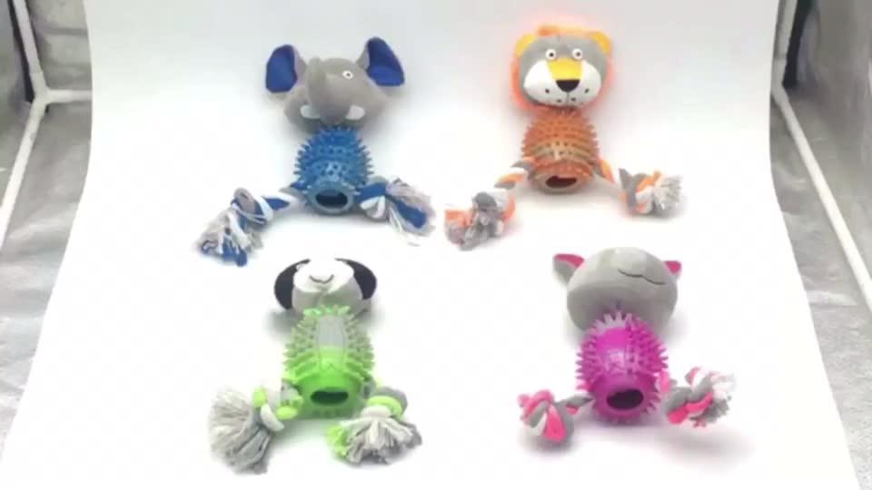 Wholesale Manufacturer Cute Chew Indestructible Plush Rope Tpr Set Pet
