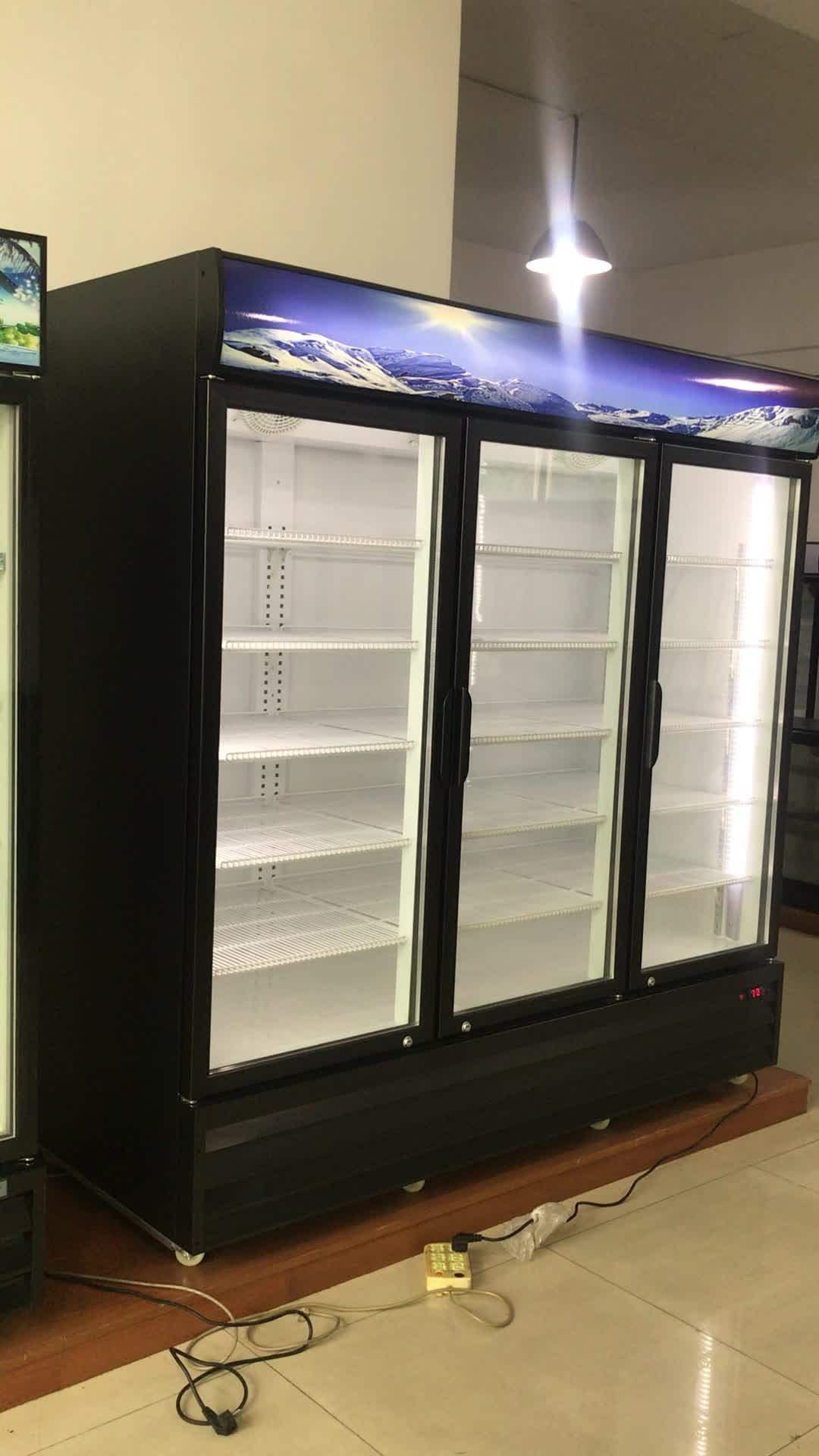 2000 Liter 3 Door Big Capacity Beverage Display Cooler Fridge