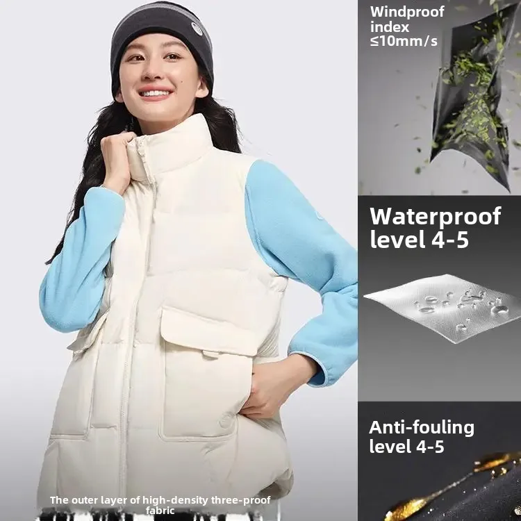 BANANAUNDER Women's Water Rejecting Down Vest HD17924 Outer Wear Fluffy Machine Washable Warm Short Vest New for Autumn and Winter