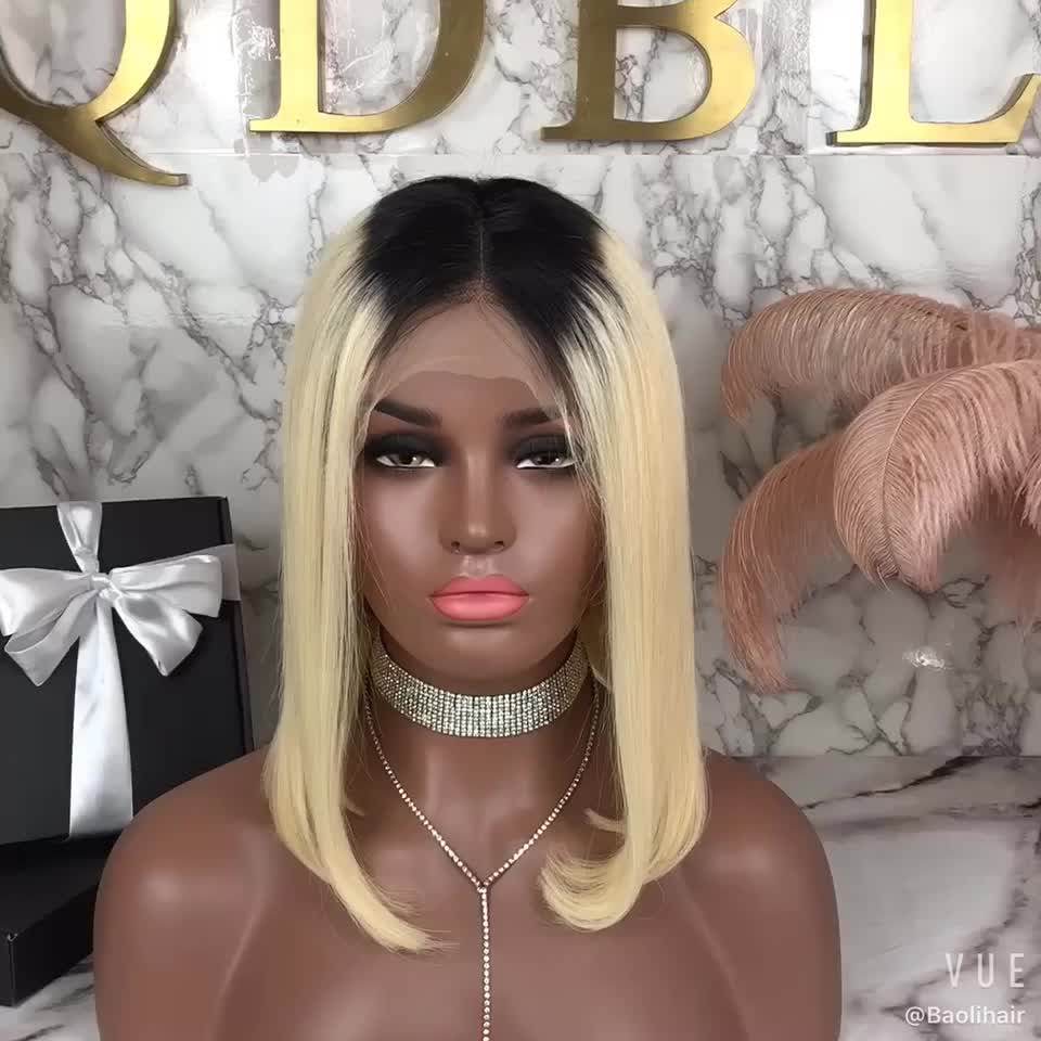 Baoli Hair Cuticle Aligned Brazilian Raw Virgin Human Hair Ombre 613 Lace Front Wig With Baby