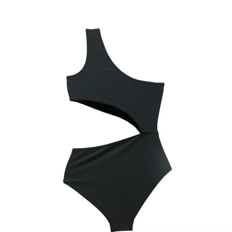 Sexy triangle one-piece swimsuit shoulder small chest fashion foreign trade factory direct cross-border supply wholesale hot spring swimsuit