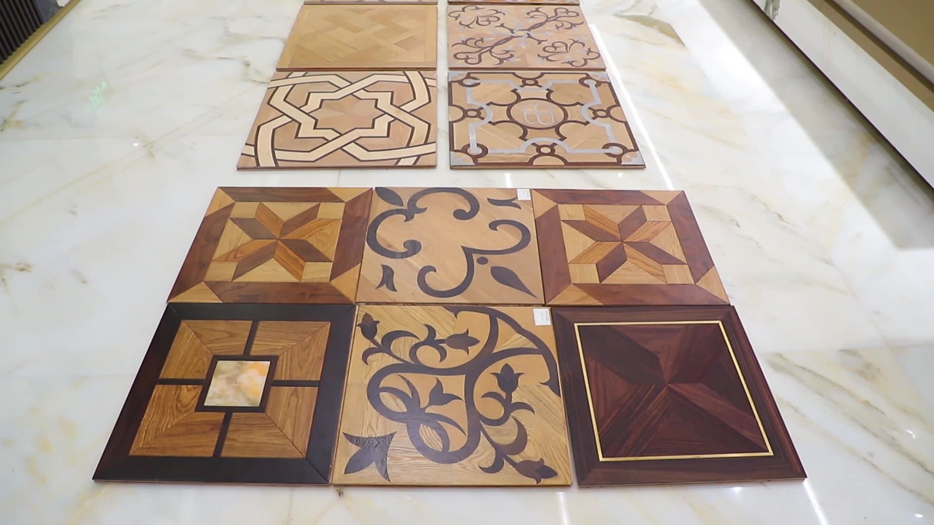 Design Solid Wood Parquet Wood Flooring Marquetry Wood Inlay Stainless ...