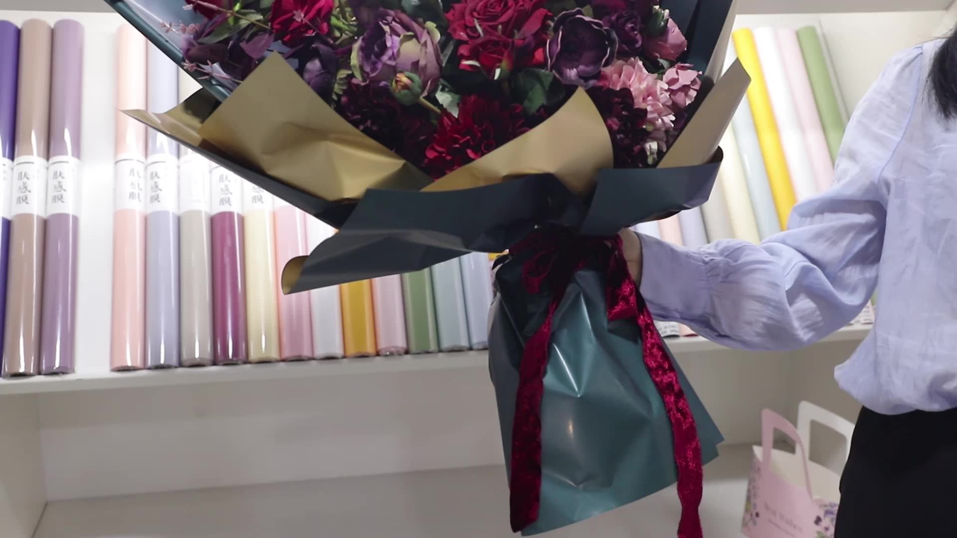 Translucent Colored Waterproof Flowers Rose Bouquet Wrapping Paper Flower Shop Gift Decoration