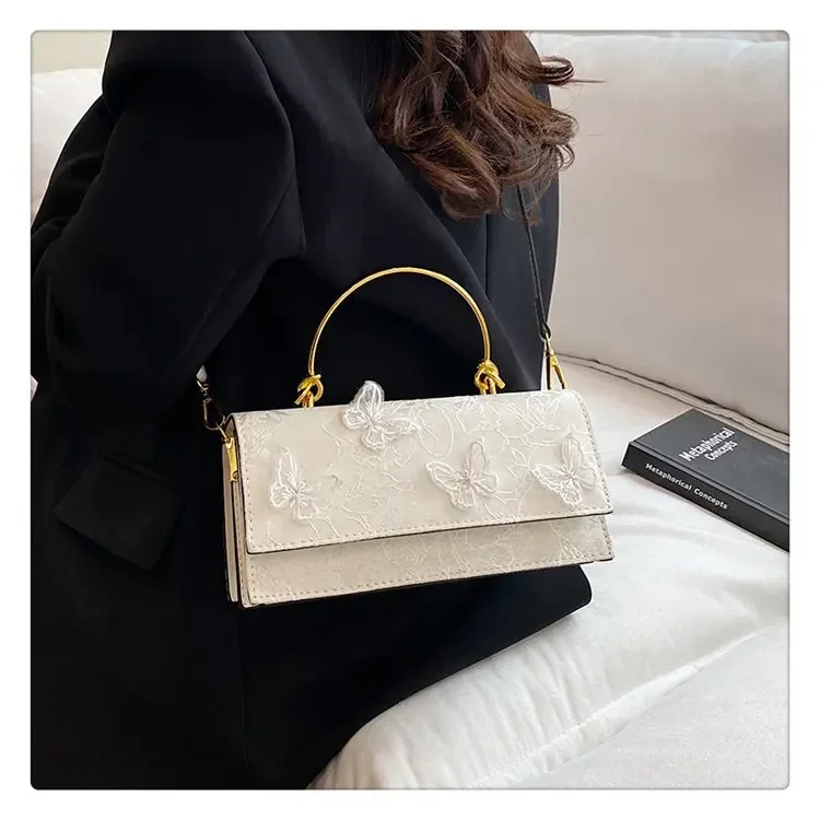 High-end Butterfly Bag Women's Bag 2024 Season New Fashion Small Square Bag Niche Casual All-match Shoulder Bag