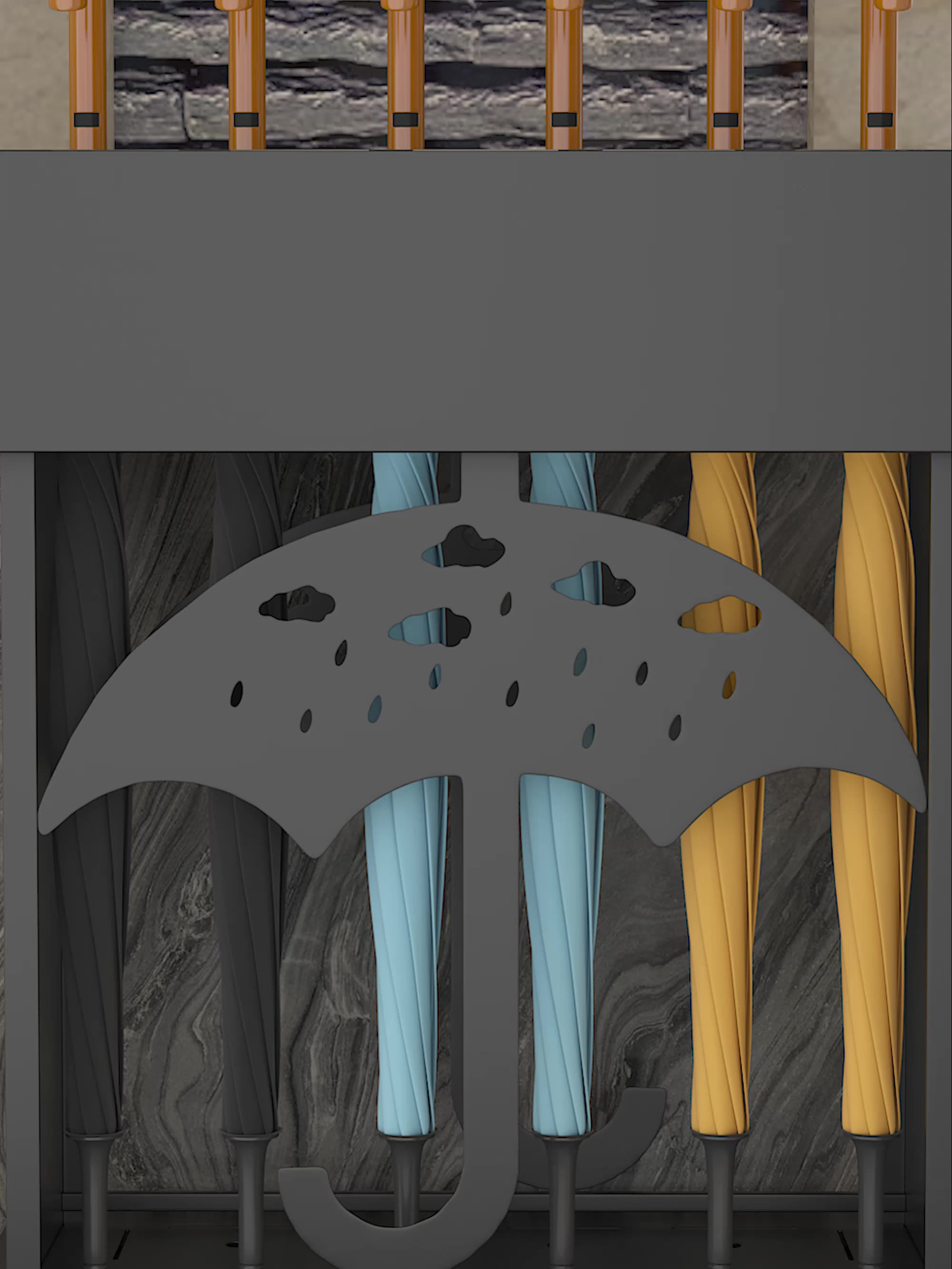 Lock umbrella stand Sample house display center Hotel lobby umbrella storage shelf Bottom sink Commercial umbrella barrel customization