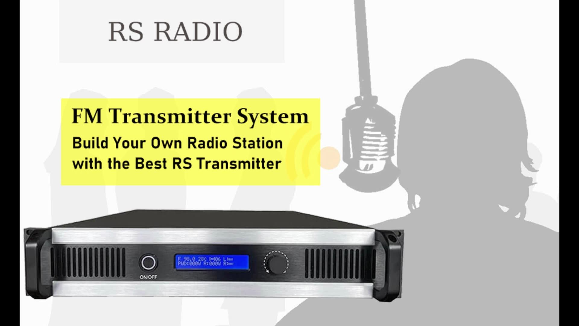 2kw 2000w Fm Broadcast Transmitter + Dipole Fm Antenna+rf Cable,Mixer ...