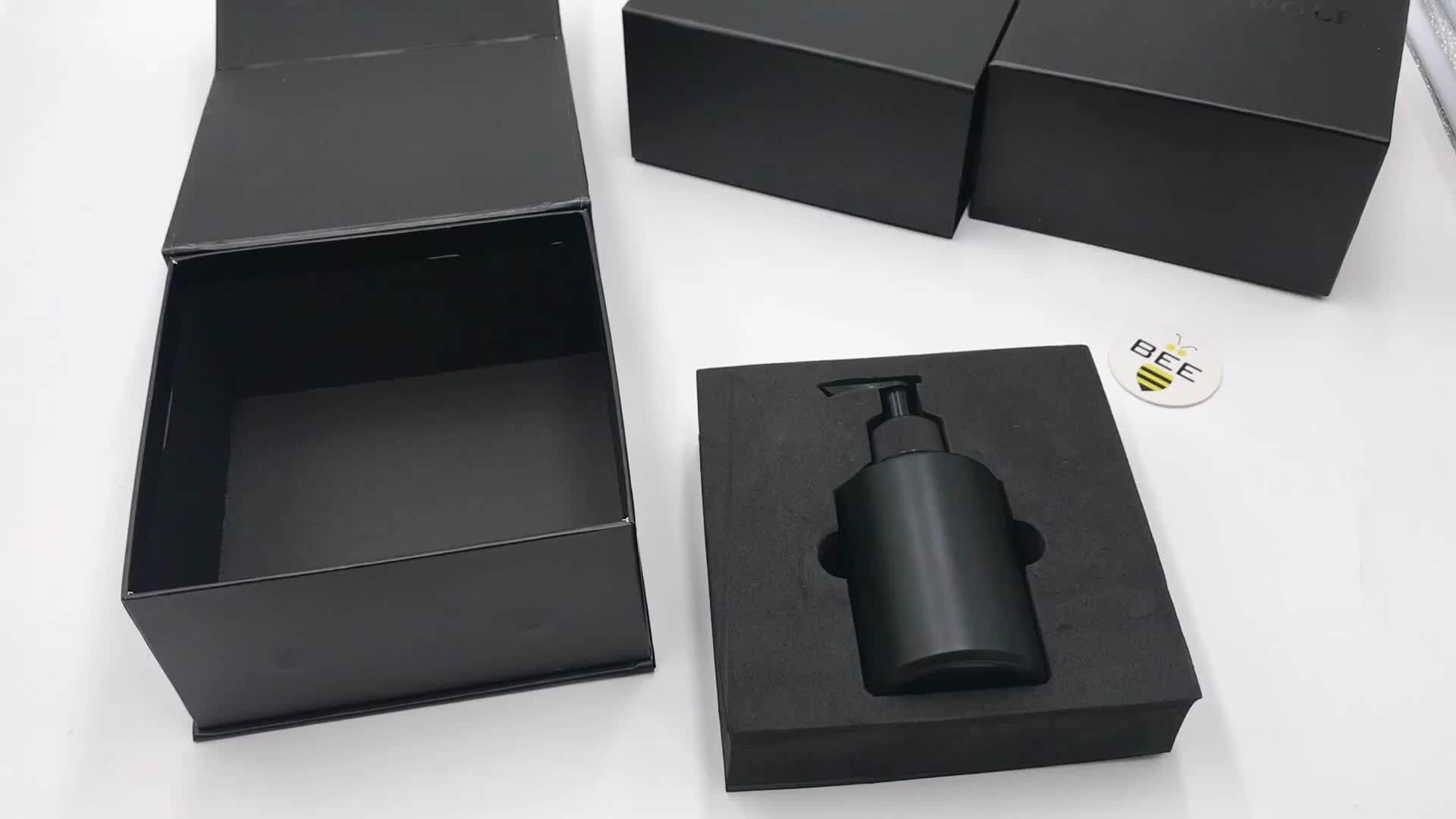 China Ali Baba Box For Beauty Products Luxury Gold Logo Matt Black