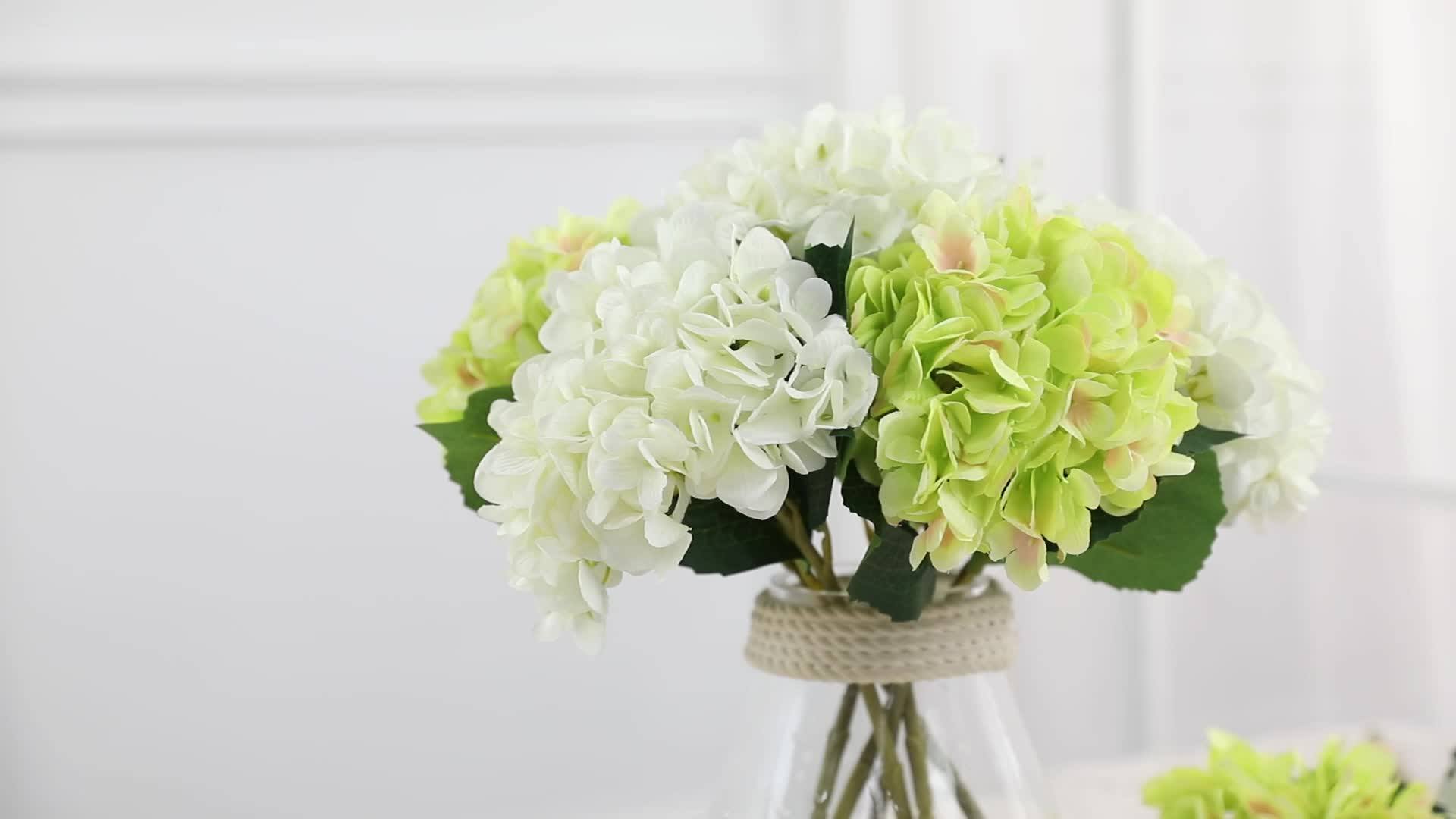 High Quality Long Service Life Artificial Hydrangea Real Touch Silk