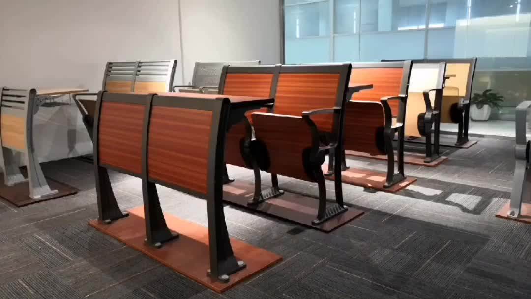 School Furniture College Student Aluminum Desk And Chair Lecture Room