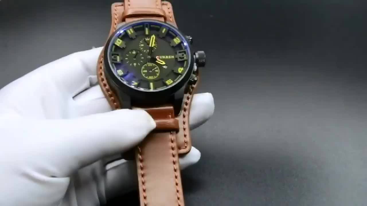 Curren 8225 Fashion Men's Leather Analog Quartz Sport Top Brand Luxury