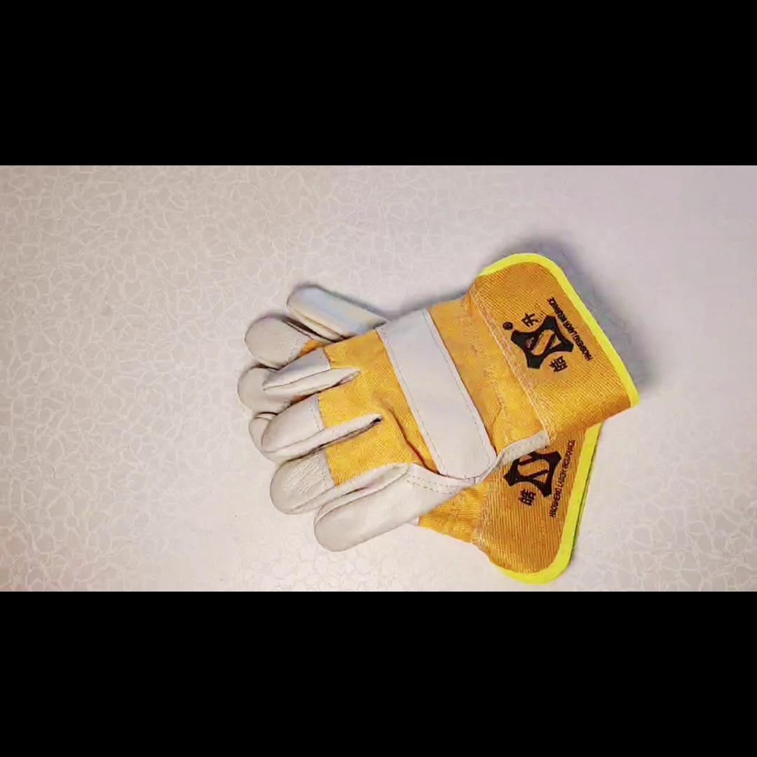 găng tay bảo hộ hàn Haosheng nâng cấp găng tay ngắn hàn liền mạch bằng da bò polyester-cotton ngắn đặc biệt cách nhiệt, chống cháy và chống bỏng để hàn điện bao tay hàn chống cháy găng tay thợ hàn 