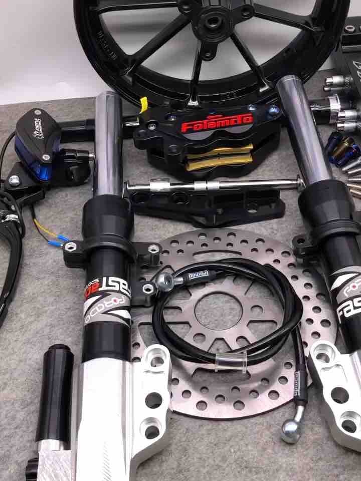 Fast head 30 core front shock absorber Fuxi ghost fire electric car war speed small turtle calf fork cool modified front shock absorber