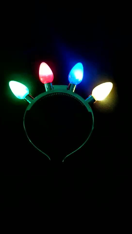 Plastic Bulbs Light Up Flashing Led Christmas Headband Buy Light Up