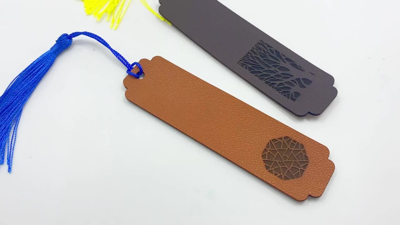 Wholesale Custom Made Flat Leather Embossed Text Bookmarks Buy