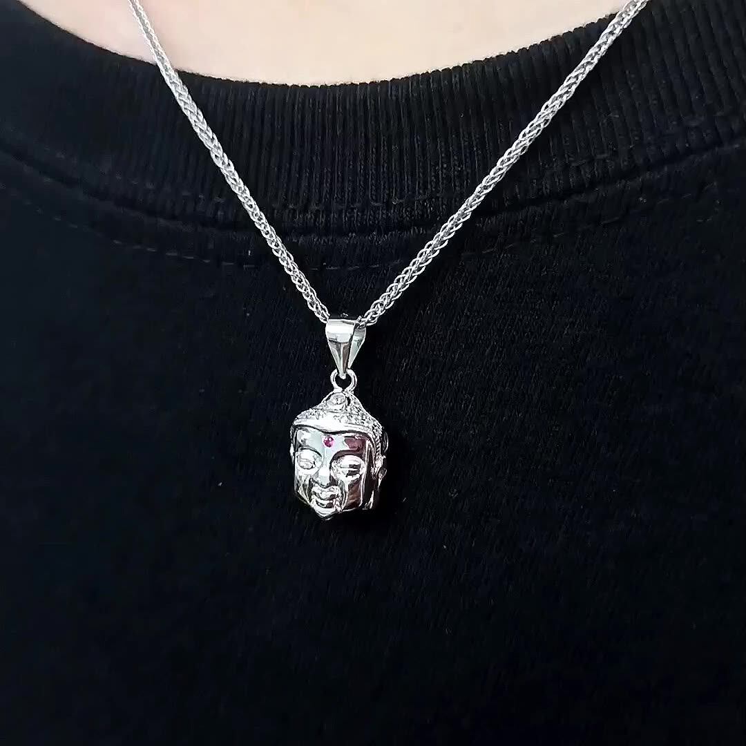 Ciondolo A Forma Di Buddha, In Argento Sterling 925, Placcato - Foto 6