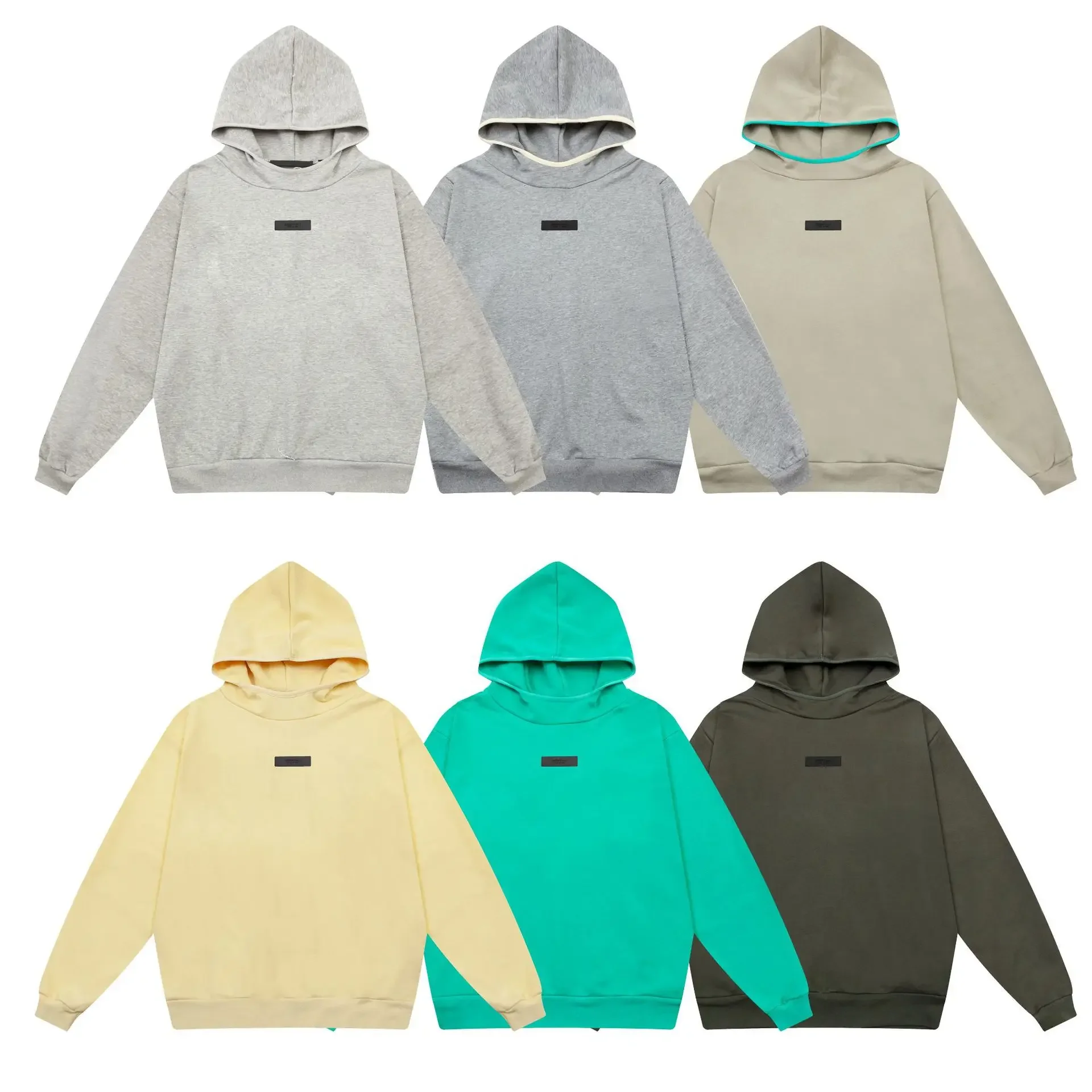 2024 Autumn and Winter New Style Fog Multi-Line Essentials Silicone Small Label Letter Hooded Sweatshirt for Men and Women