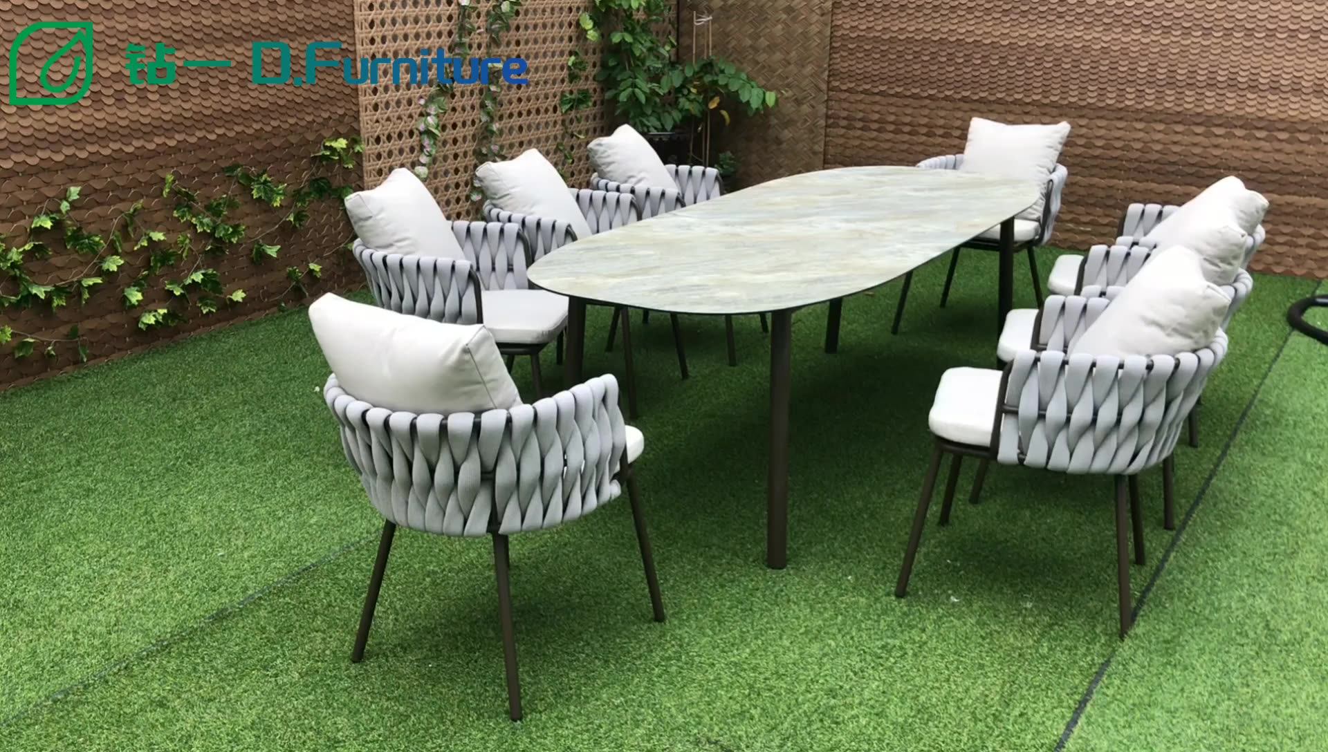 Foshan Latest Modern Design Outdoor Lawn Garden Furniture Rope Dine