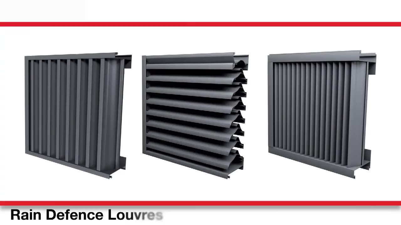 Automatic Aerofoil Louvre Blade Architectural Facade Curtain Wall Horizontal Anodized Aluminum