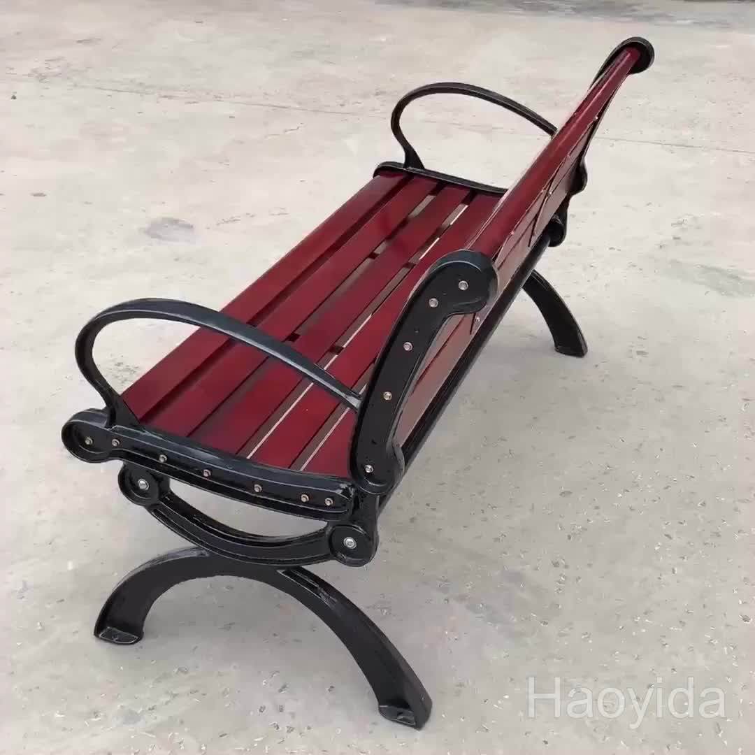 Factory Outlet Street Park Bench Seats Wooden Slats For Cast Iron