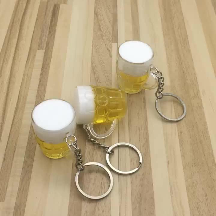 Promotional Beer Keychain Wholesale Simulation Mini Tie Beer Mug