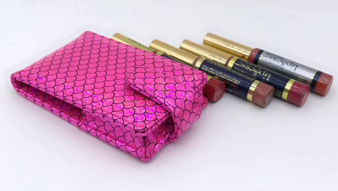 High Quality Pu Lipgloss Pouch Lipstick Case With Mirror For Lipsense