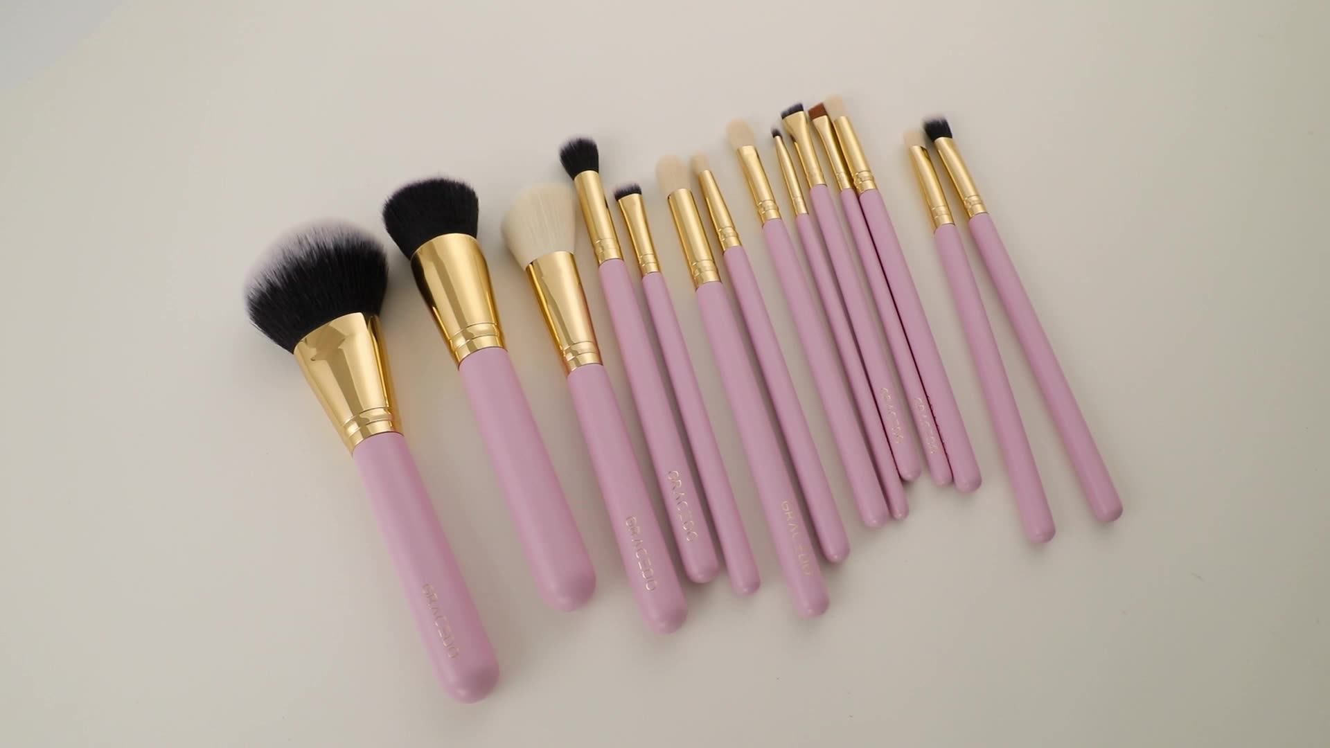 Gracedo Makeup Brush Set 15pcs Premium Cosmetic Brush Foundation Blush