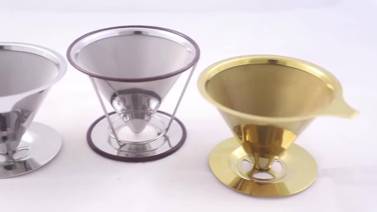 Stainless Steel Coffee Filter Mesh Strainer Reusable Paperless Filter