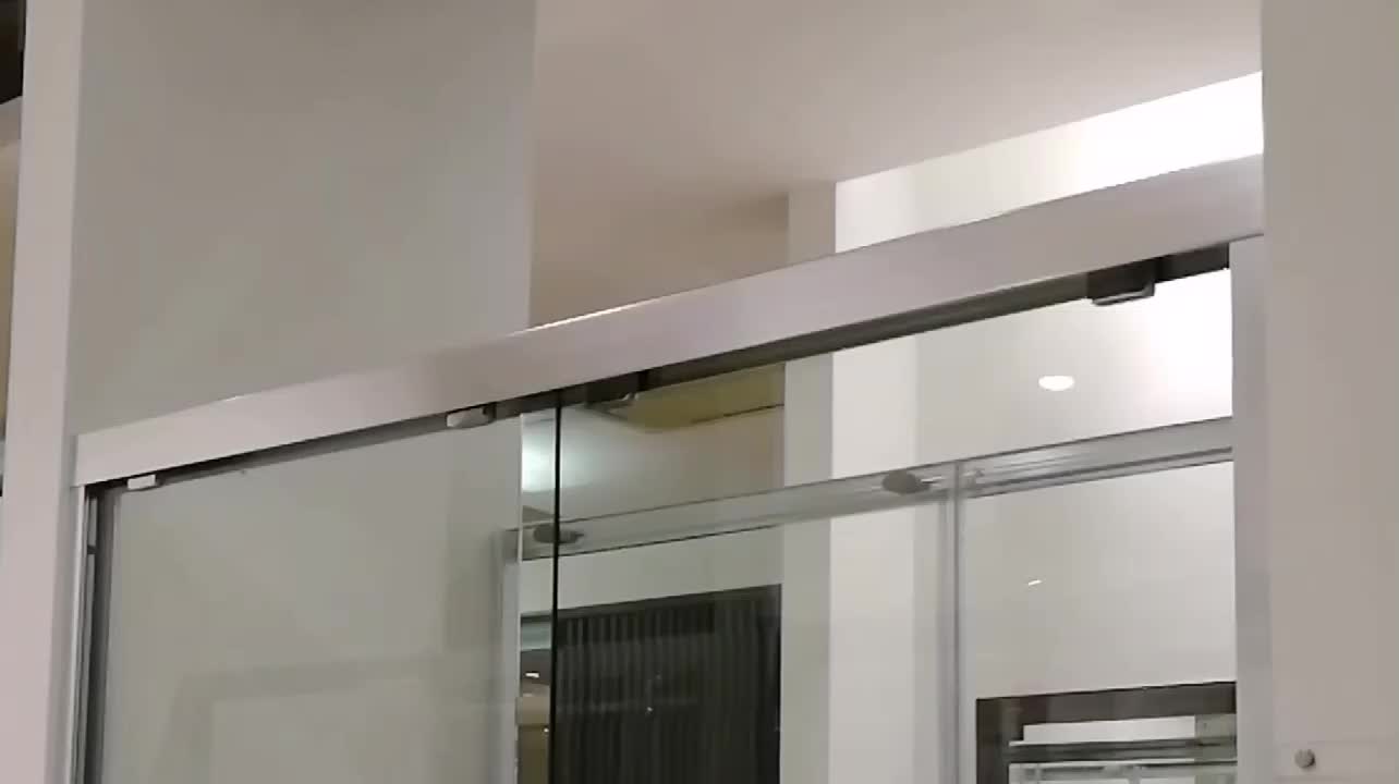 Tempered Glass Black Frame Aluminum Used Hardware Sliding Glass Shower