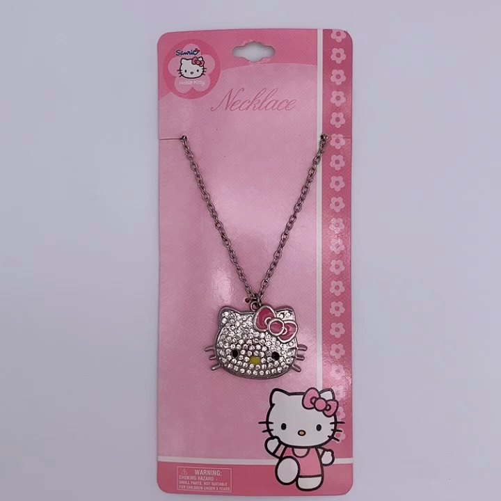 Hello Kitty Necklace Crystal Sterling Silver Necklace Hasbro Nbc