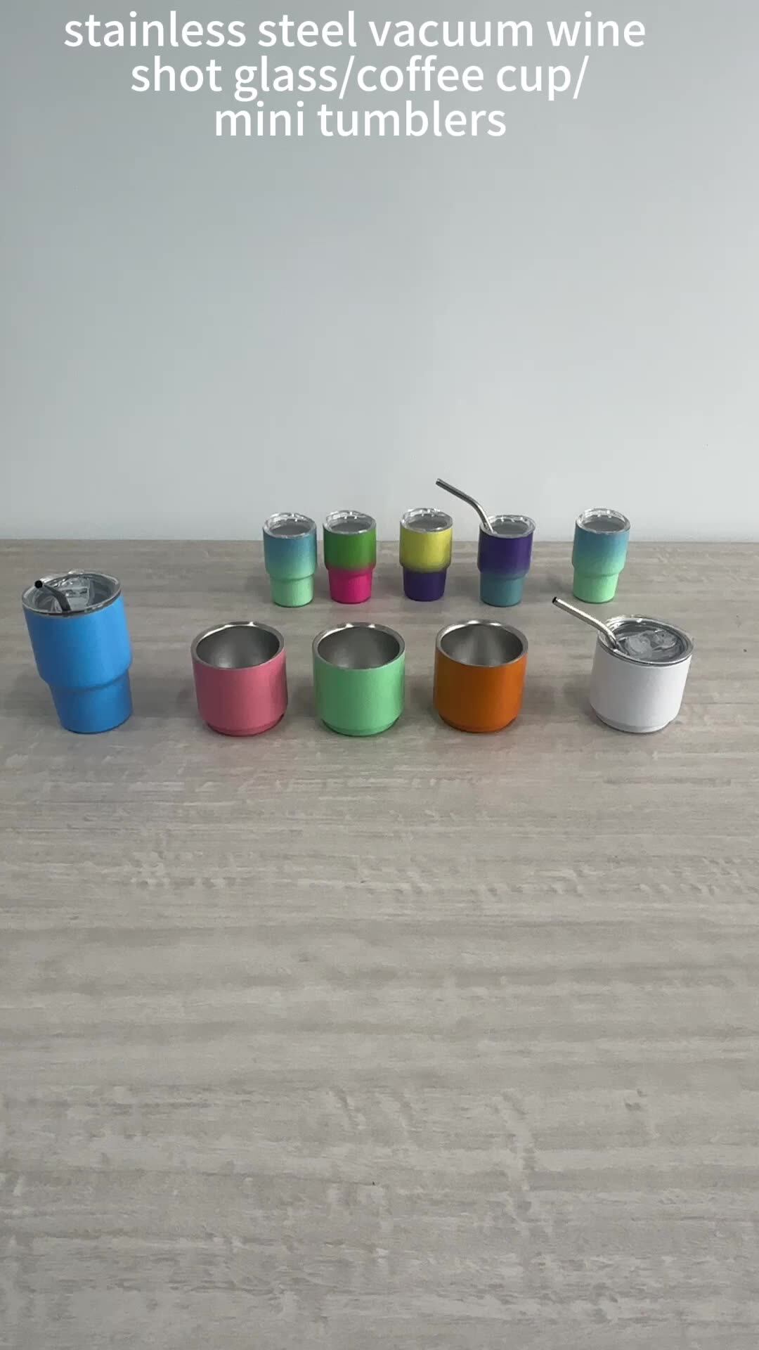 3oz 4oz 6oz Stainleel Steel Mini Tumbler Wine Shot Glass Double Wall ...