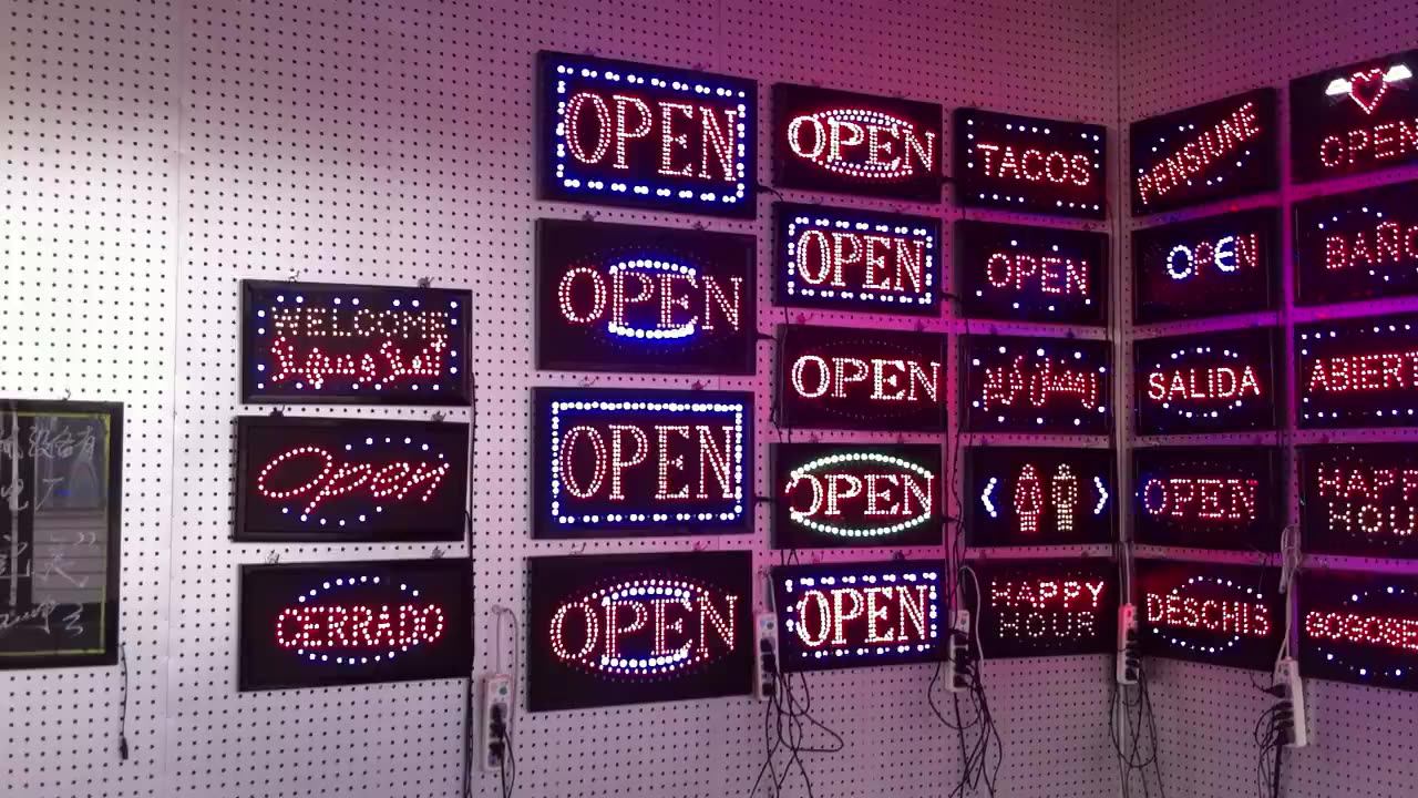 Factory Direct Sale Open Close Led Business Sign For Bars And Shops